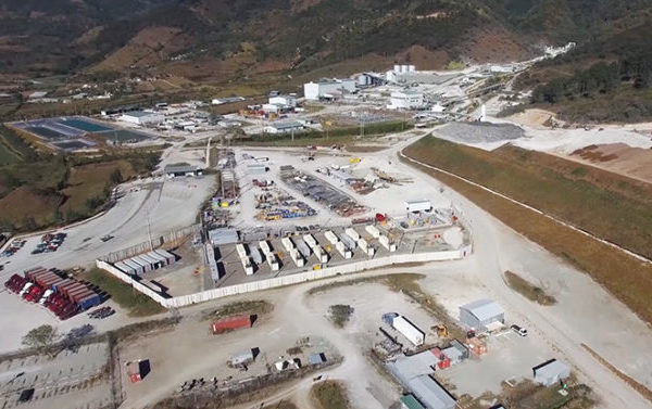 Aerial view of dedicated power for mining site in Guatemala