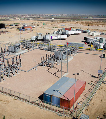 Aerial view of dedicated industrial power station in Egypt serving a polyethylene plant Aerial view of dedicated industrial power station in Egypt serving a polyethylene plant